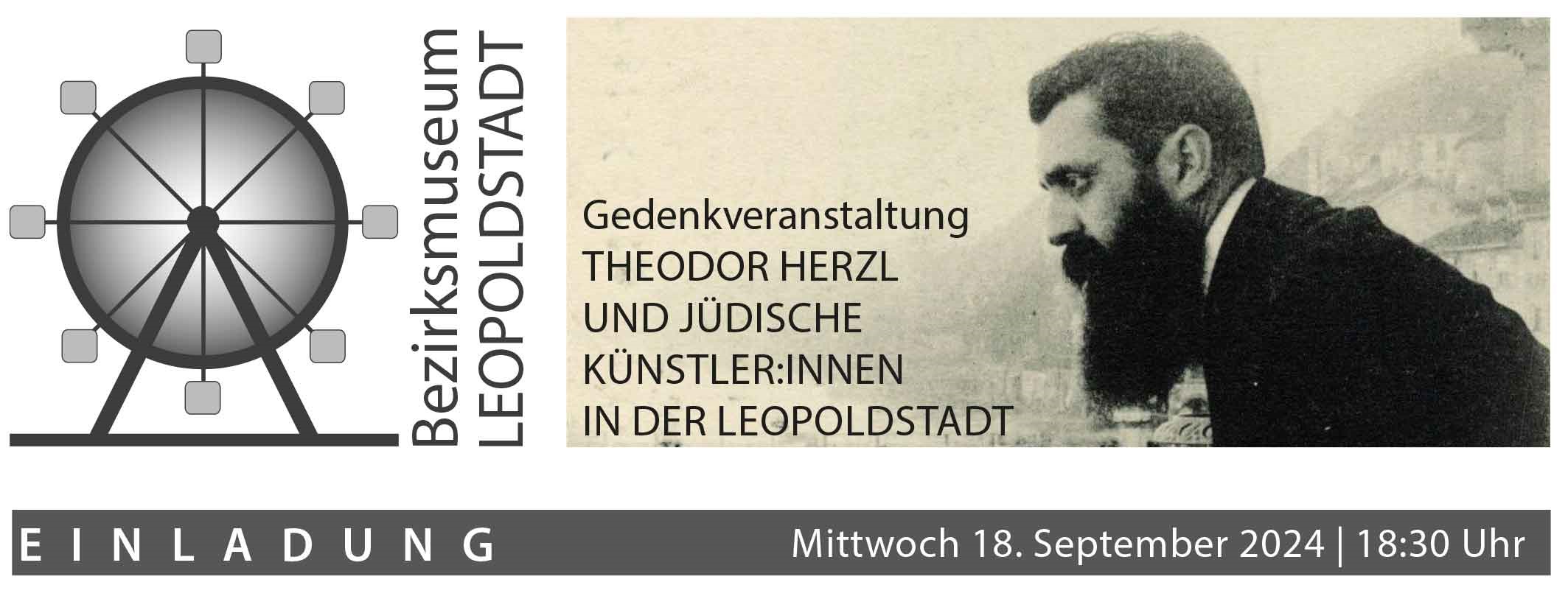 Veranstaltung_Erinnerung_Theodor Herzl_Bezirksmuseum Leopoldstadt, 2024