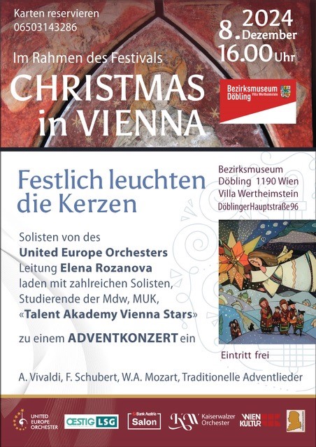 Veranstaltung: Adventkonzert, Festlich leuchten die Kerzen, Bezirksmuseum Döbling, 2024